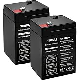 Miady 6V 5Ah Rechargeable Sealed Lead Acid Battery (2 Pack)