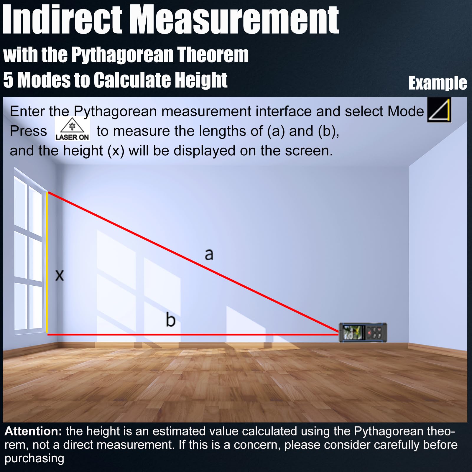 S.Fine 100m Laser Entfernungsmesser mit 6-Fach Kamera, ±2mm Genauigkeit, Elektronische Wasserwaage, Echtzeit-Winkelanzeige, Outdoor & Indoor Distanzmessgerät inkl. Stativ 6