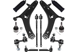 AUQDD 12Pc Front End Kit Fit For 2016-2017 Su-baru Crosstrek, 13-15 XV Crosstrek, 2 Lower Control Arm 2 Ball Joint 2 Sway Bar Link 4 Outer & Inner Tie Rod End (# K623560 K750084 EV800982 ES3712 K9513)