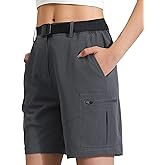 RIMOHX Women's 7'' Hiking Cargo Shorts with Multiple Pockets Lightweight Quick Dry Athletic Outdoor Golf Casual Summer Shorts
