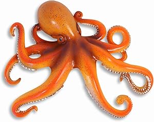 LX Handpainted Octopus Wall Mount Decor Plaque 8" Orange