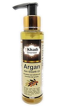 Khadi Omorose Argan Hair Oil (100 ml), For Hair Growth (With Argan, Jojoba, Almond, Castor, Olive, Sesame Oil)