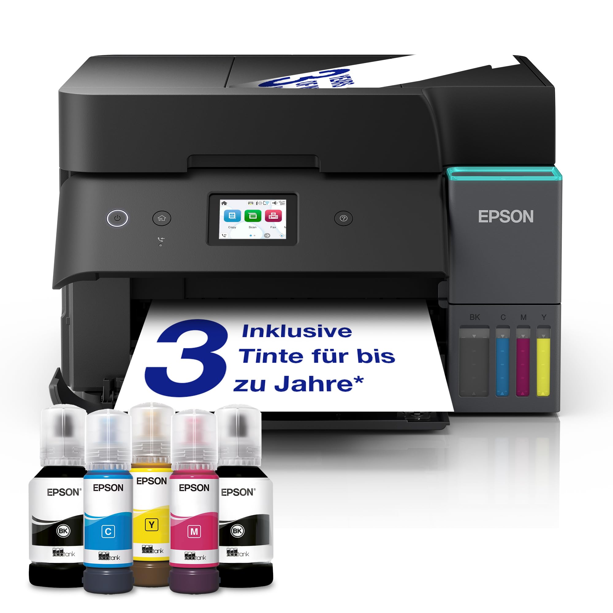 Epson EcoTank ET-4950 A4-Multifunktionsdrucker mit Wi-Fi & AirPrint Tintentank, automatischem Dokumenteneinzug, Duplexdruck, Scannen, Kopieren & Fax, bis zu 3 Jahre Tinte im Lieferumfang enthalten