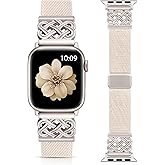 Minyee Magnetic Stretchy Band Compatible with Apple Watch Bands 38/40/41/42/44/45/46/49mm Women Men, Celtic Knot Soft Elastic Nylon Fabric Strap for iWatch Series 11 10 9 8 7 6 5 4 SE/Ultra 3 2 1
