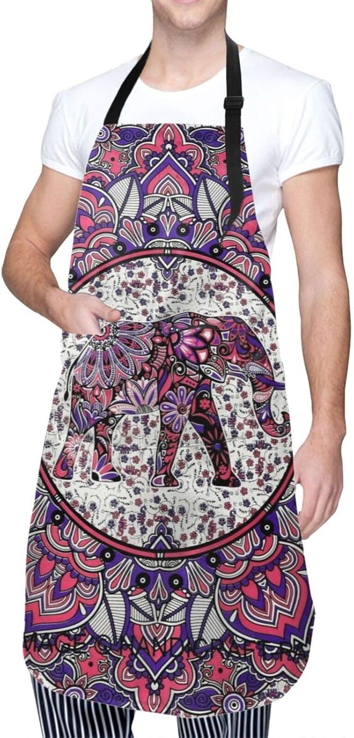 Amazon Co Jp エレファント カラフル 2 エプロン 前掛け 多機能 防水防汚な ポケット付 作業服 サービスエプロン 脱着簡単 調節可能 シェフ 美容師 カフェレストラン ワークエプロン 男女兼用 服 ファッション小物