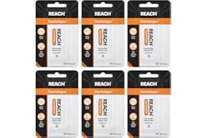 REACH Dentotape Waxed Tape, Unflavored 100 Yards (Pack of 6)