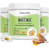 NaturalSlim Magicmag Pure Magnesium Citrate Powder Stress, Constipation, Muscle, Heart Health, and Sleep Support | Honey Chamomile Flavored Magnesium Supplement - 8oz Drink Mix (3 Pack)
