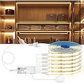 LED Under Cabinet Lighting Kit 6PCS 12V COB LED Strip Lights with 36W Adapter 1M/3.3FT Penetrable Wood Touch Dimmable Led Strip 3000k Flexible LED Cabinet Lights for indoor Kitchen ,Book Shelf, Closet