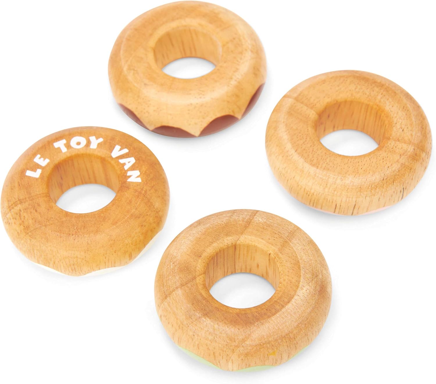 Le Toy Van Wooden Pretend Play Doughnuts Set Role Play Tea Party Toy, Multicoloured - Image 5