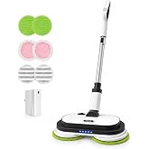 Eous Cordless Electric Mop, Self-Propelled with LED Light and Water Spray | Dual rotating pads, detachable battery, 300 ml tank, and up to 60 min runtime for sealed hardwood, tile, laminate, and vinyl