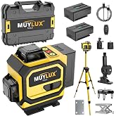 16 Laser Level with 1M Tripod, 4x360&deg; Laser Line, Green Cross Line Laser with Tripod Self-Leveling, Lazer Leveler Tool for Picture Hanging laserpower<1mW, 2 Batteries