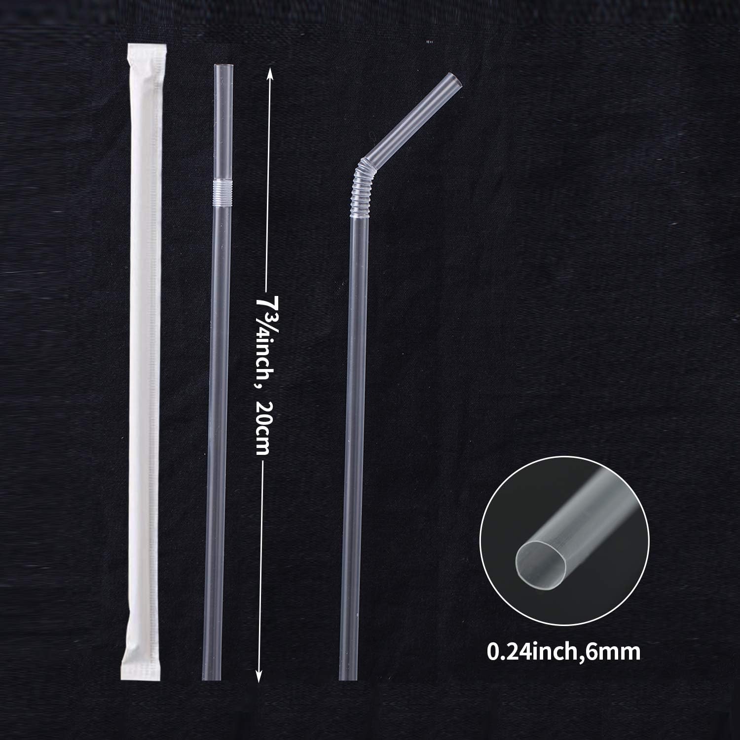 VEHHE Plastic Straws Disposable Drinking Straw Individually Wrapped 330-Pack,BPA Free - Restaurant Style Disposable Straws, Bulk Set.: Health & Personal Care