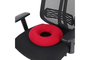 BOQUITE Donut Tailbone Pillow Hemorrhoid Cushion - New Inflatable Round Chair Pad Hip Support Hemorrhoid Seat Cushion with Pump(Red)