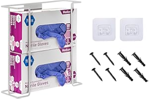 ALPINE INDUSTRIES Alpine Glove Holder for Wall Mount - Latex Glove Holder Wire Glove Dispenser for Wall Disposable Glove Box & Tissue Box - Fits 2 Boxes (White)