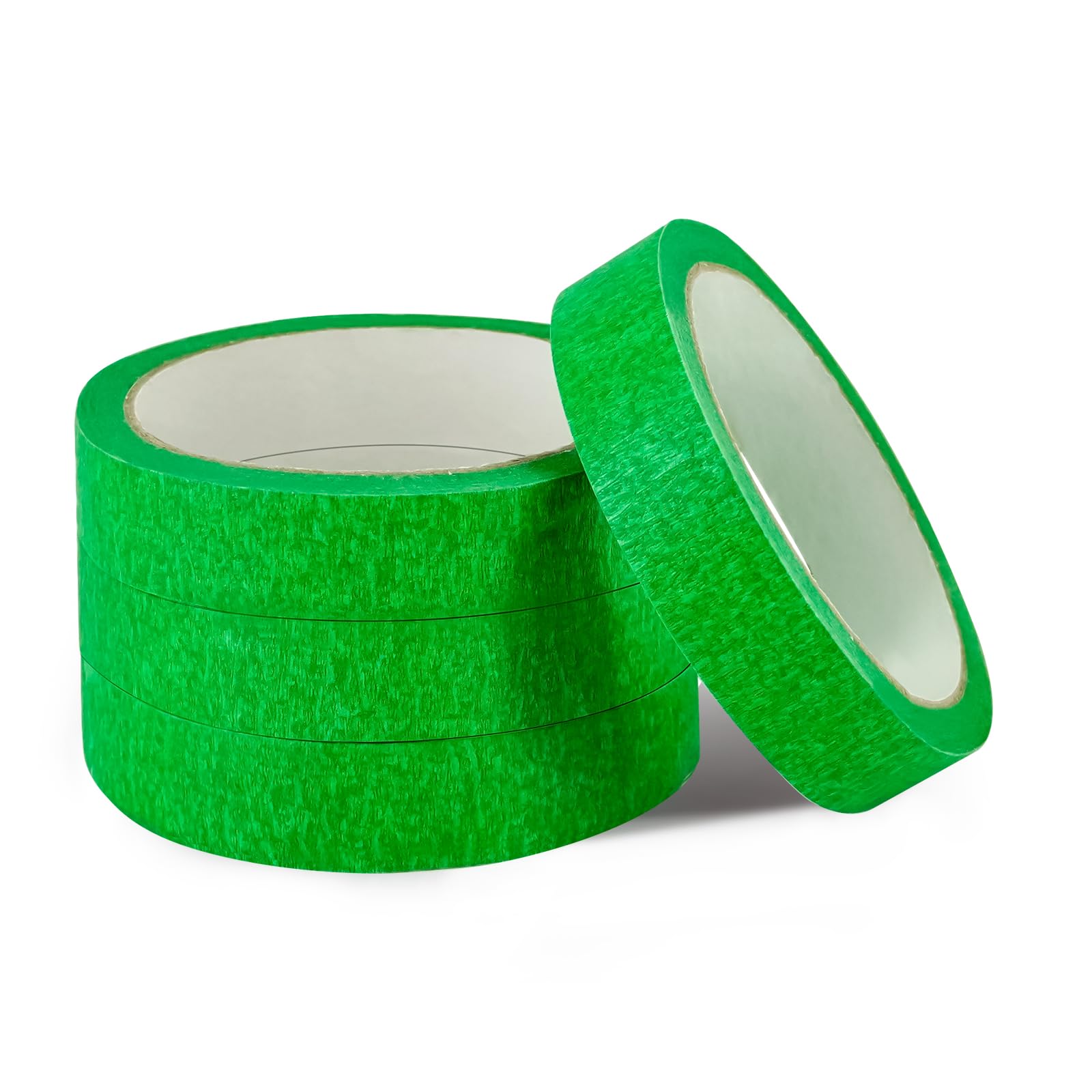 HXC 4 Rolls Low Tack Masking Tape, Green Masking Tape 20 mm x 20 m Painters Tape Writable Tearable for Indoor Painting Stucco Masking and Decorating