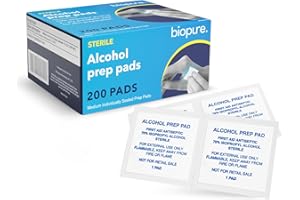 Biopure Alcohol Prep Pads – 200 Count Sterile Medium Isopropyl Alcohol Wipes Individually Wrapped | First Aid Alcohol Swabs| Medical Alcohol Pads for General Cleansing (2 X 2)