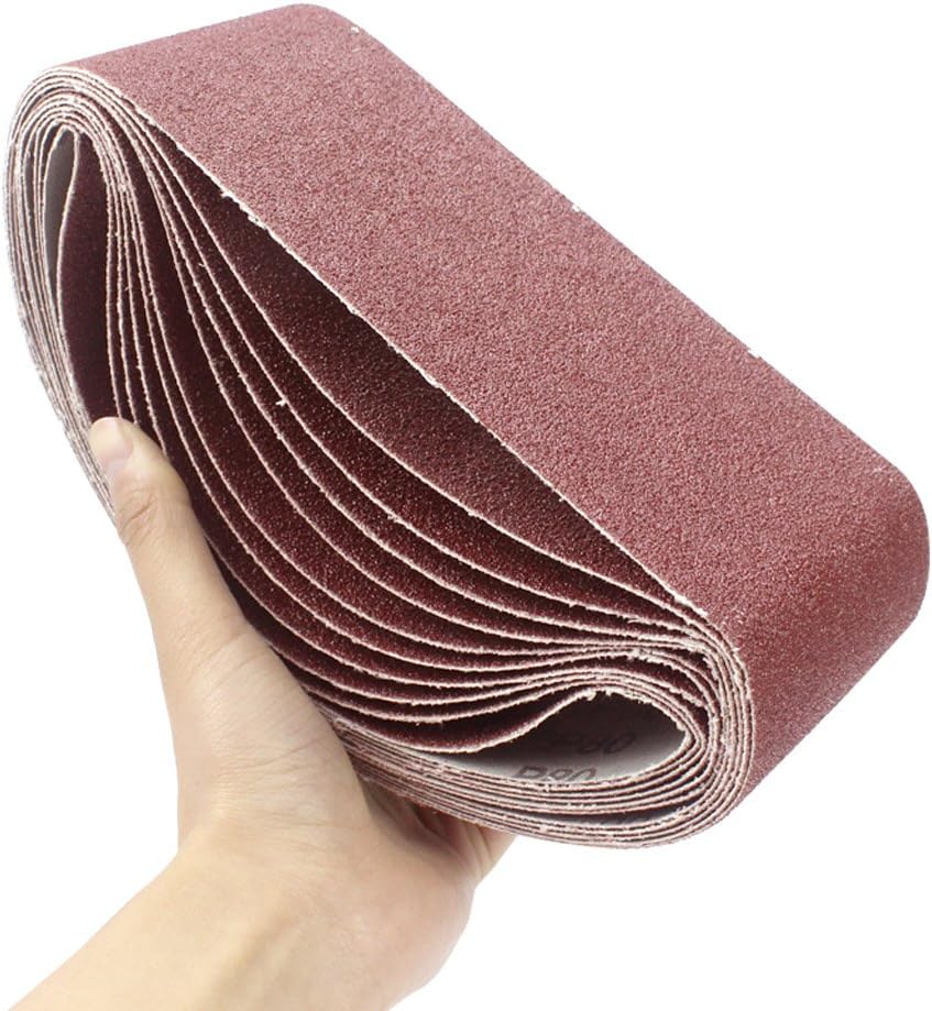 Coceca Sanding Belts 3x21 Inches (75x533mm) Aluminum Oxide Sanding Belt, 80 Grits 12pcs for Belt sander - - 
