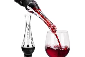 CORKAS Premium Wine Aerator - 2-in-1 Pourer and Decanter Spout for Instant Aeration - No-Drip or Spill Accessory Gift for Win