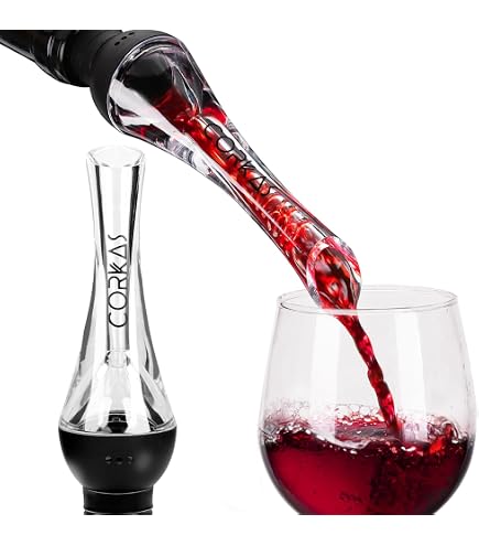 STEETURE Wine Aerator Pourer & Stopper Set – Improves Flavor, Preserves Freshness, Fits All Bottles