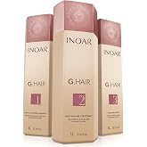 Inoar G.Hair Keratin Smoothing System Set, Deep Cleansing Shampoo, Smoothing Treatment &amp; Finishing Mask with Keratin, Shea Butter &amp; Coconut Oil, 33.8 fl oz Each​