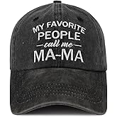 Gxaxyoupe My Favorite People Called Me Mama Hat for Women, Funny Adjustable Cotton Embroidered Mom Gifts Baseball Cap