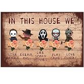 EMOHAT Halloween Signs - Horror Movie Tin Metal Signs Wall Decor 12x8 Inches