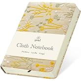 ipoul Embroidered Pocket Notebook for Women, A6 Mini Cloth Journal, Hardcover, 264 Pages, 4x6 Small Lined Notebook &amp; Sketchbook, Beautiful Diary, Little Notepad, Apricot Yellow.