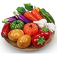 15 Pcs Artificial Vegetables, Fake Vegetables Decorative Vegetables Realistic Vegetables for Kitchen Décor, Display Vegetables Props Fake Potatoes Pumpkin Carrot Tomato Peppers