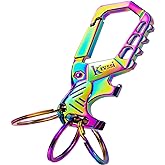 Kivssi Heavy duty metal keychains, Carabiner clip Car key chains,Fashion family keychain bottle opener and 3 Key Rings suitable for men and women.(Multicolor-1pcs)