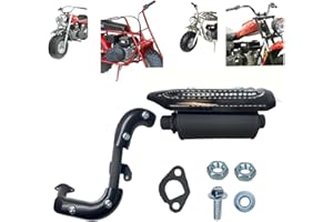 QYMOTO Upgrade CT200U Mini Bike Silencer Kit with Muffler Pipe Exhaust for Coleman CT200U-EX BT200X,Axis M200 Minibike with Plastic Heat Shield Protection