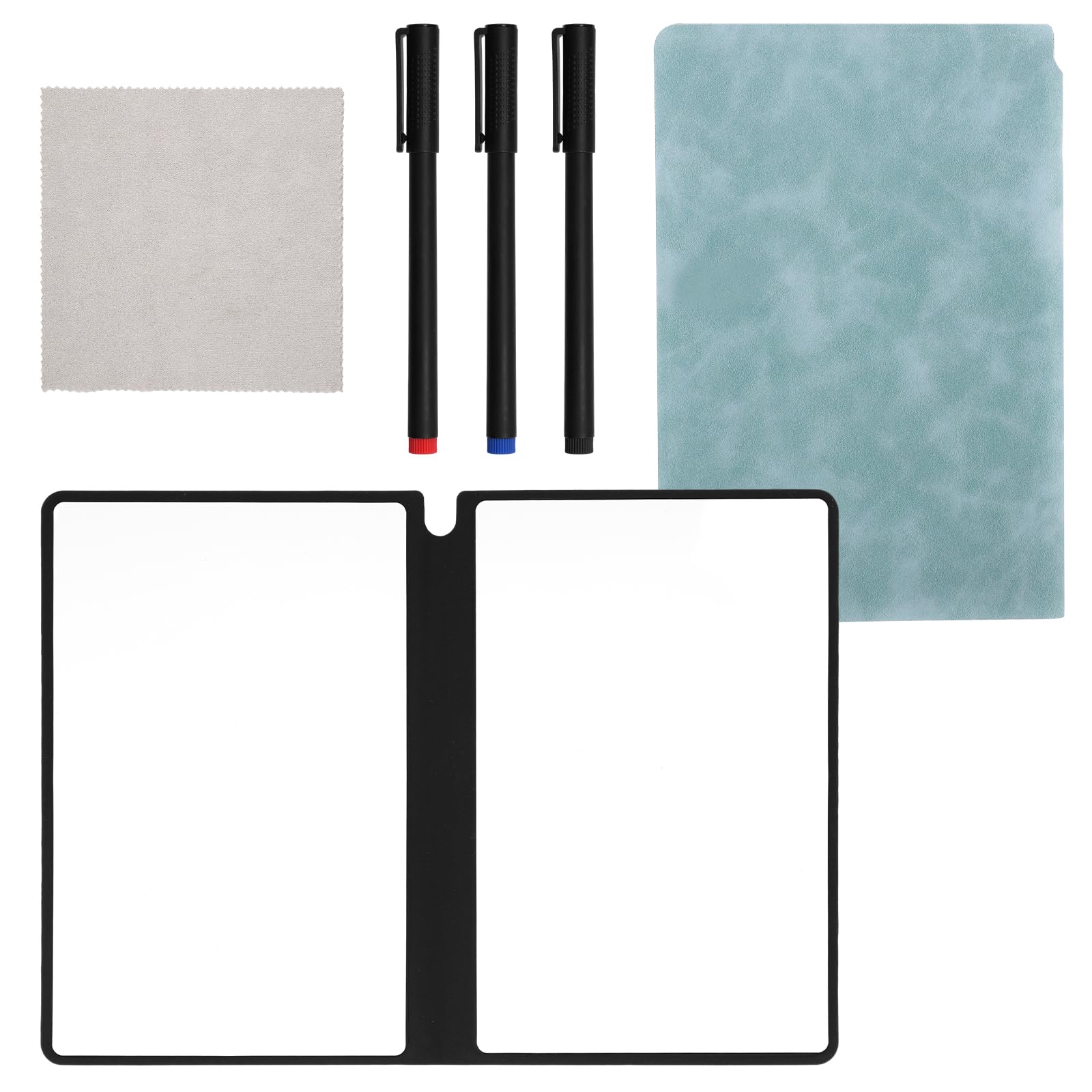 Reusable Dry Erase Notebook, 9.4x6.5 Inch Portable A5 Dry Erase Notebook Erasable Notebook White Board Dry Erase for Office Business Home (Light Blue)
