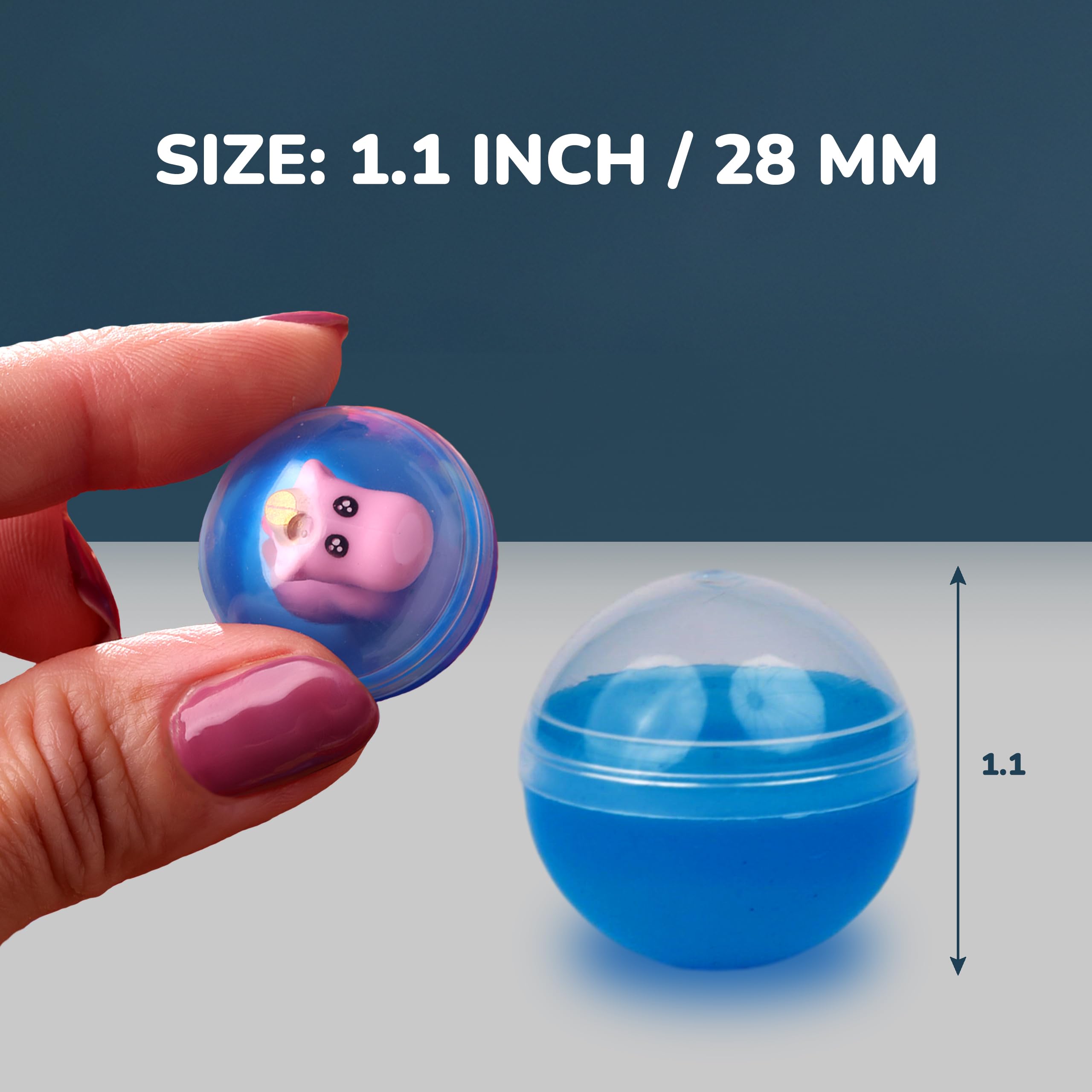 Capsule Vending Machine Translucent Round Capsules Empty 50 pcs 1.1 inch - Gumball Machine Capsules Bulk Party Favors Containers - Easter Basket Stuffers Gifts Pinata Stuffers DIY Craft Supplies