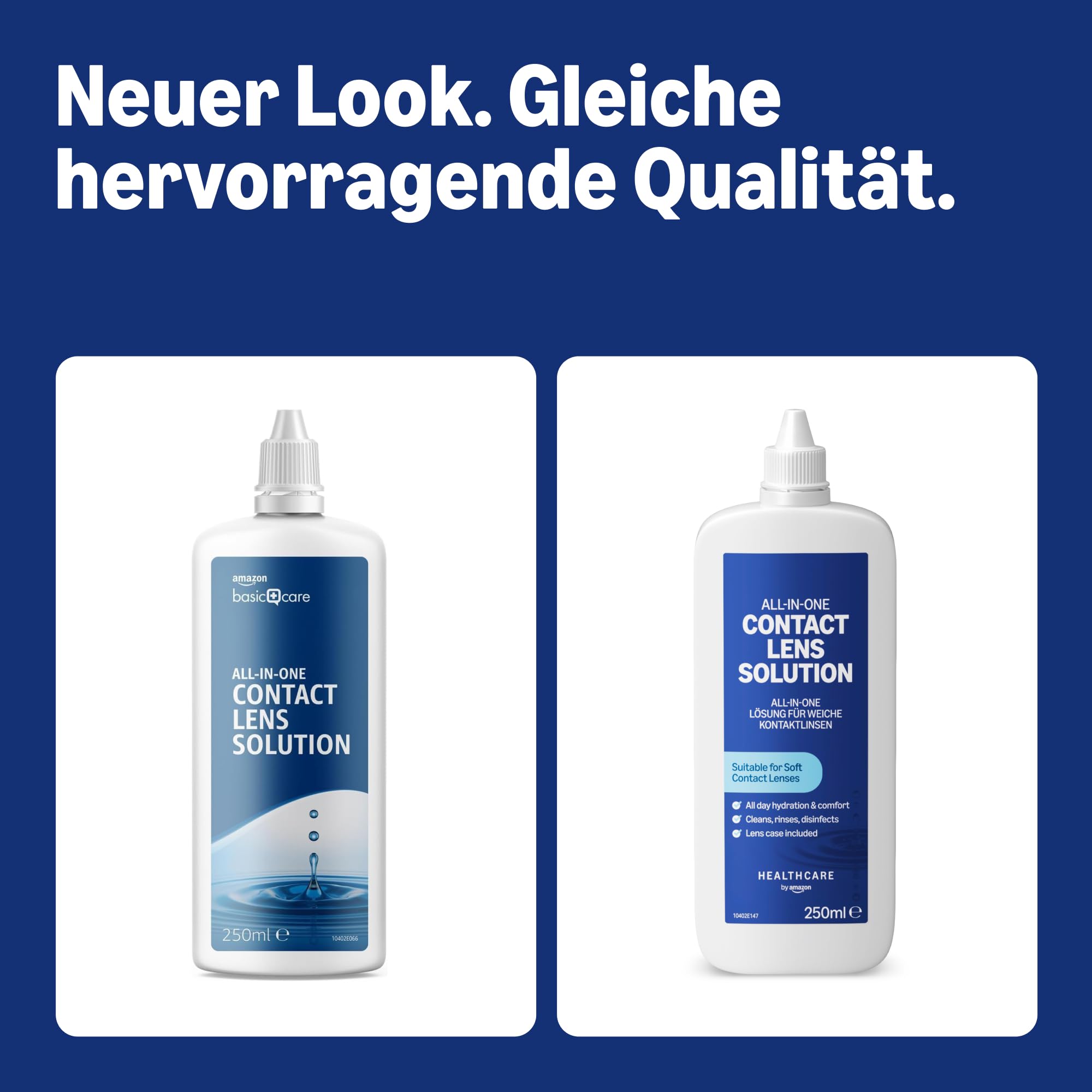Healthcare by Amazon All-In-One Kontaktlinsenflüssigkeit, 2 x 250 ml (briefkastenfreundlich) (Früher eine Marke von Amazon Basic Care, identisches Produkt) 2