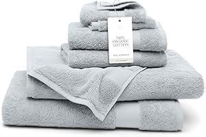 BOLL & BRANCH Plush Bath Sheet Set - Shore - 6 Piece - Includes 2 Oversized Bath Sheets, 2 Hand Towels & 2 Washcloths - 100% Organic Cotton - Ultra Soft & Luxurious - Quick Absorbing