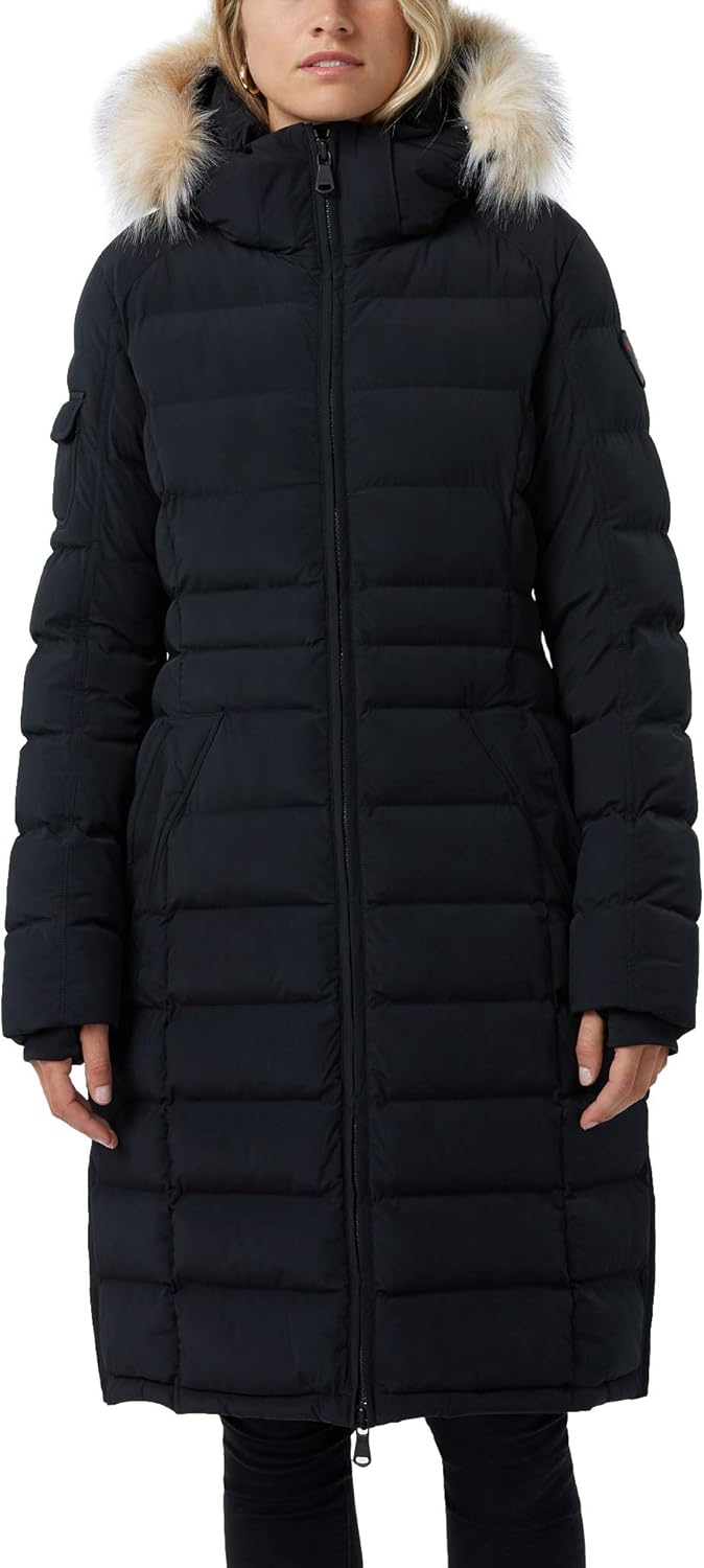Pajar Women’s Ventura Long Channel Quilted Stretch Puffer Jacket with