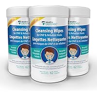 MedPro Defense Cleansing Wipes for Daily Cleaning of CPAP Mask, Gently Removes Dirt and Oil, Biodegradable, Unscented, Lint-F