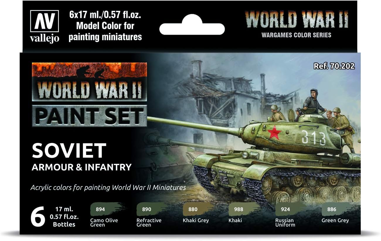 Vallejo Farb-Set Sowjetische Panzerung & Infanterie - 8x Acrylfarben Modellbau