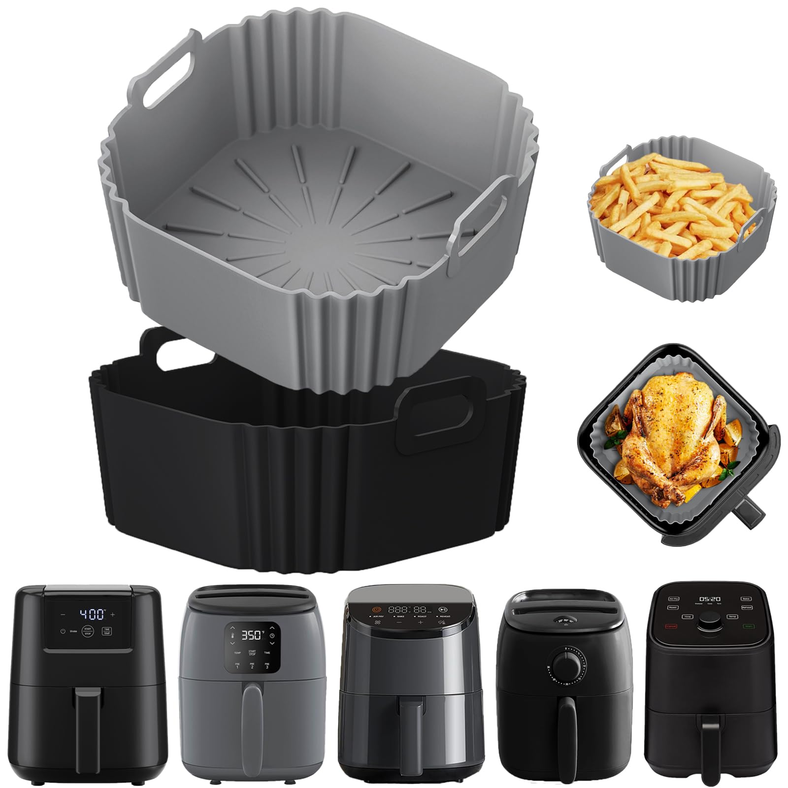 Silicone Air Fryer Liners for CHEFMAN 2 Qt Mini Air