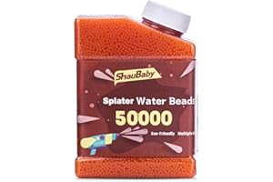 SHAUBABY Splatter Ball Gun Ammo 50,000 Beads 7-8mm Gel Ball Blaster Ammo Refill Ammo Orbez Gun Ammo Water Beads Non Toxic, Vases, Plant and Home Decor, for Ages 14+