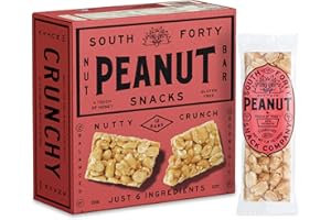 South 40 Snacks Crunchy Peanut Bar, Just 4 Ingredients, Touch of Honey (40g Bar, Pack of 12)