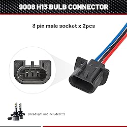 RED WOLF 9008 H13 Socket 3 PIN Male Wiring Socket