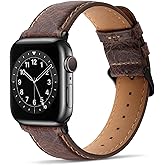 Tasikar Bands Compatible with Apple Watch Band 49mm 46mm 45mm 44mm 42mm Genuine Leather Replacement Straps Compatible with Apple Watch Ultra 3 2 1 SE Series 11 10 9 8 7 6 5 4 3, Dark Brown