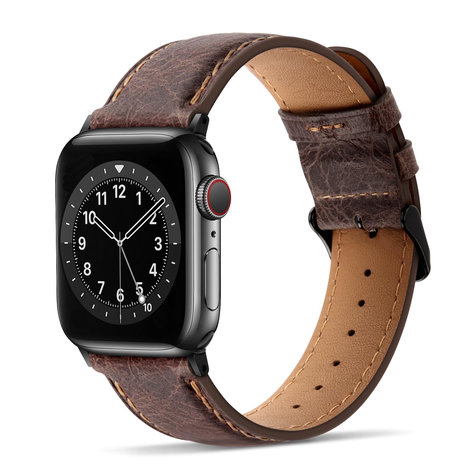 Tasikar Bands Compatible with Apple Watch Strap 42mm(Series 11/10) 41mm 40mm 38mm men Genuine Leather Replacement Bracelet Band Compatible with iWatch SE Series 11 10 9 8 7 6 5 4 3, Dark Brown