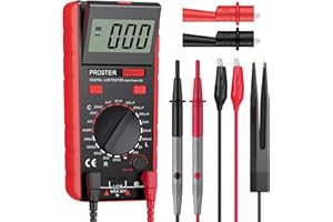 Proster LCR Meter LCD Capacitance Inductance Resistance Tester Measuring Meter Self-Discharge with Overrange Display (Red)