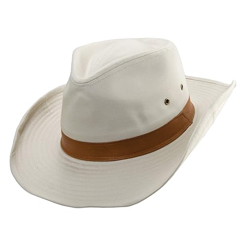 Dorfman Pacific Men's Piece Garment Washed Twill Outback Hat