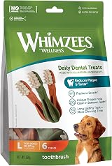 Whimzees Toothbrush L 6 Pieces Dog Dental Stix Large Breed Natural Grain Free
