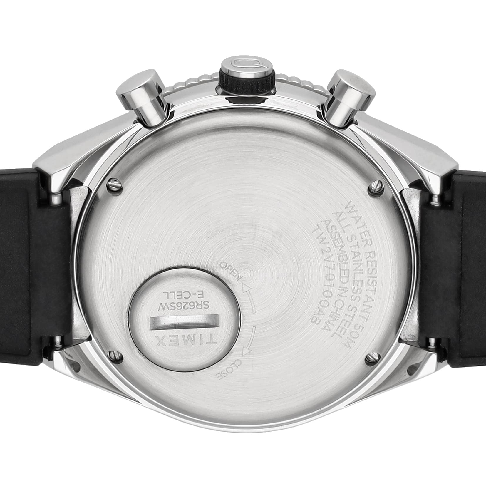 TIMEX Timex Q GMT Chronograph Black Dial Stainless Steel Quartz 40MM Watch TW2V70100 Men's, Black