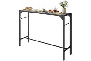 Outsunny 55" Outdoor Bar Table, Bar Height High Pub Patio Table with Built-in Bottle Opener, Wood-Plastic Composite Slatted T