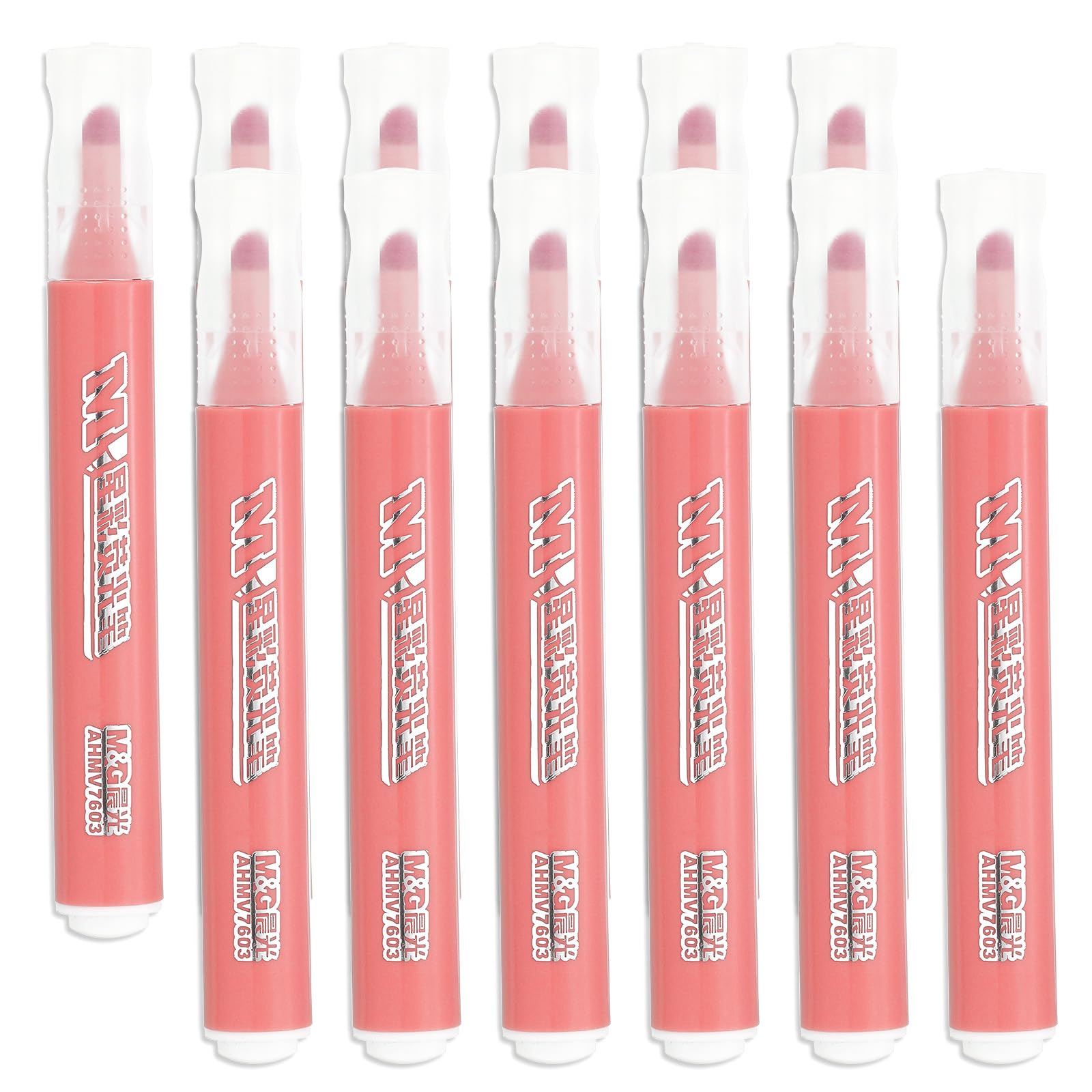 M&G Red Highlighter, 12 Pack High Lighters Highlighters No Bleeds Highliters Pens Neon Cute Highlighters Bulk Clear View Bright Tip Marker for Books