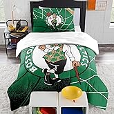 NORTHWEST NBA Boston Celtics Officially Licensed Comforter Set – NBA Team Logo Bedding – Super Soft Game Day Bed Set with Shams – Green and White Team Colors, Twin/Twin XL